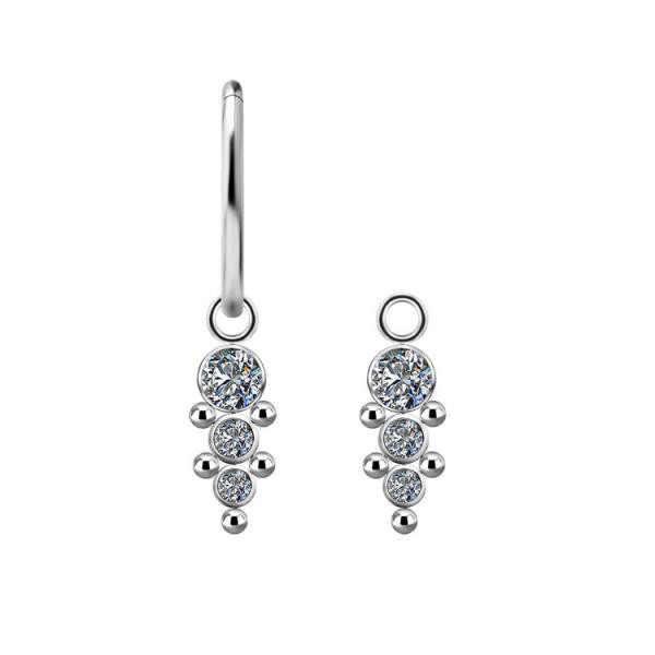 TITANIUM CLUSTER CHARM FOR HINGED RINGS SET W. PREMIUM ZIRCONIA