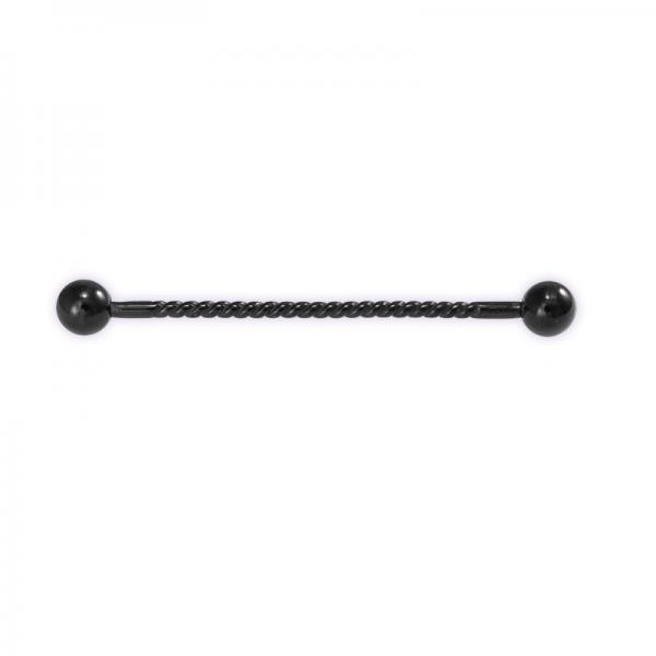 BLACK PVD SS316L ROPE TEXTURE INDUSTRIAL BARBELLS