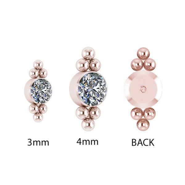ROSE GOLD PVD TITANIUM CLUSTER INTERNAL MICRO ATT. SET W. PREMIUM CRYSTALS