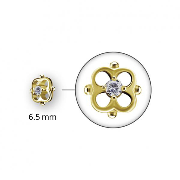 24K GOLD MICRO FLOWER SHAPE ATTACHMENT SET W. PREMIUM ZIRCONIA