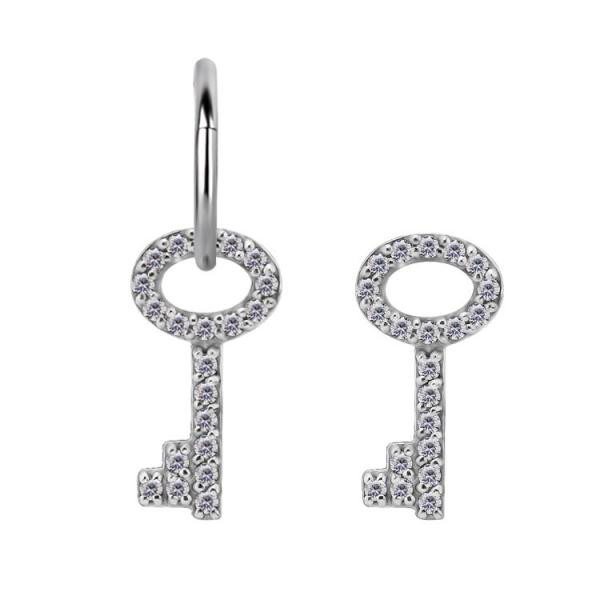 SS316L CHARM FOR EARHOOPS OR CLICKER PAVE SET W.CUBIC ZIRCONIA
