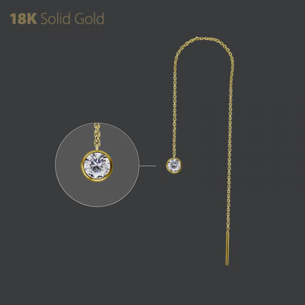 18K GOLD THREADER CHAIN (10CM) SET WITH PREMIUM ZIRCONIA