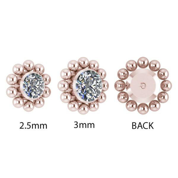 ROSE GOLD PVD TITANIUM CLUSTER INTERNAL MICRO ATT. SET W. PREMIUM CRYSTALS