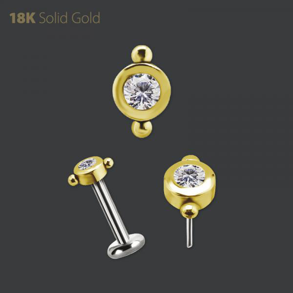 18K GOLD THREADLESS MICRO ATTACHMENT SET W. PREMIUM ZIRCONIA