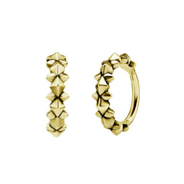 24K GOLD PVD SS316L HINGED RING (PYRAMIDS & SPIKES)