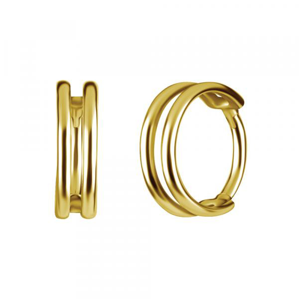 24K GOLD PVD SS316L HINGED CLICKER (2 PLAIN WIRES)