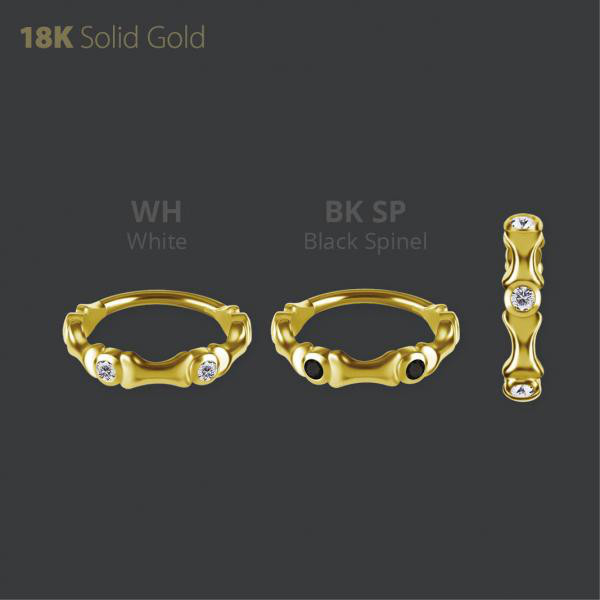 18K GOLD HINGED SEGMENT RING SET W. PREMIUM ZIRCONIA
