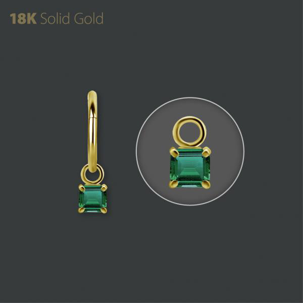 18K GOLD CHARM SET WITH GENUINE BRAZILIAN EMERALD (~0.32CT)