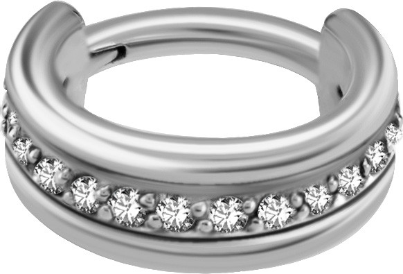 SS316L TRIPLE HINGED RING SET WITH CUBIC ZIRCONIA