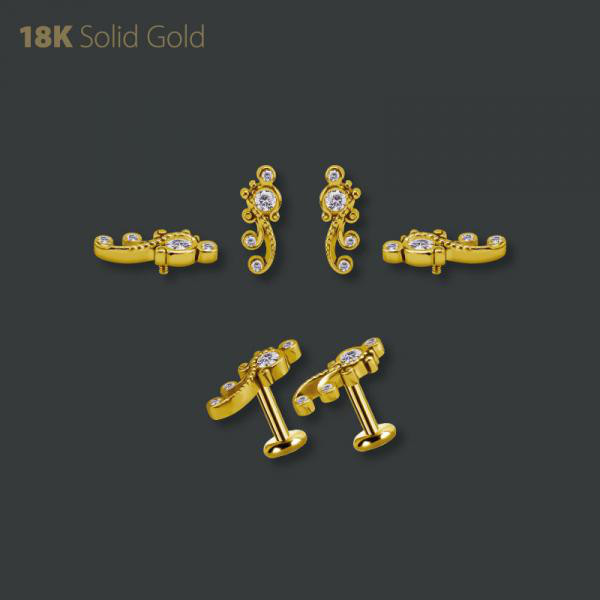 18K GOLD INTERNAL MICRO ATTACHMENT SET W. PREMIUM ZIRCONIA