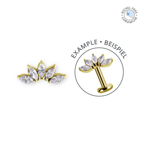 GOLD PVD CoCr NF THREADLESS ATTACHMENT SET W. PREMIUM ZIRCONIA