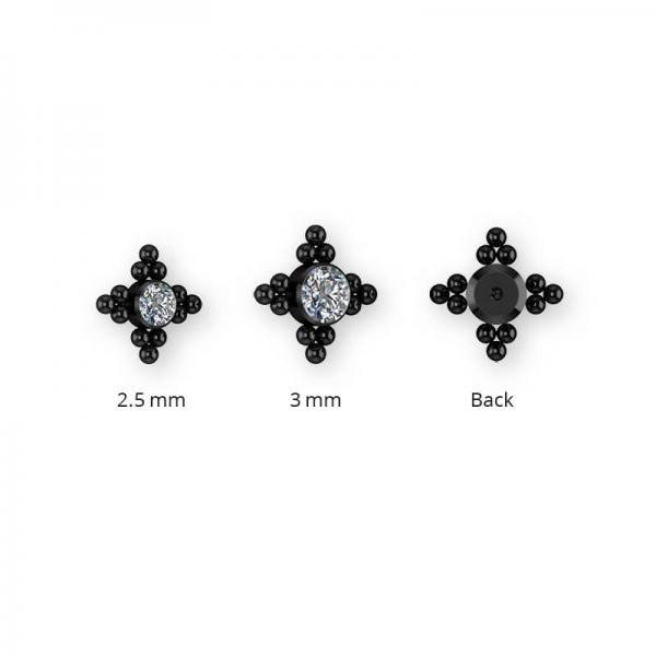 BLACK PVD TITANIUM CLUSTER INTERNAL MICRO ATT. SET W. PREMIUM CRYSTALS