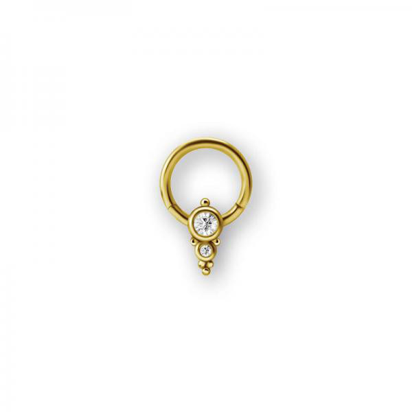 24K GOLD PVD SS316L CLUSTER STYLE CLICKER W. EPOXY BACK COVER