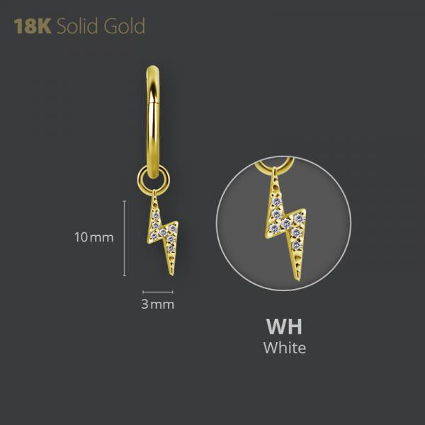 18K GOLD FLASH CLICKER CHARM SET W. PREMIUM ZIRCONIA