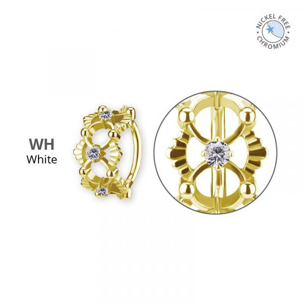 18K GOLD PVD CoCr NF HINGED SEGMENT RING SET W. PREMIUM ZIRCONIA