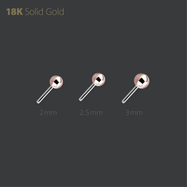 18K ROSE GOLD BALL ATTACHMENT FOR THREADLESS SYSTEM