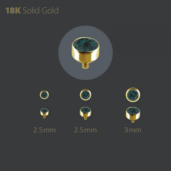 18K GOLD INTERNAL MICRO ATTACHMENT DISC SET W. PREMIUM NANO GEMS