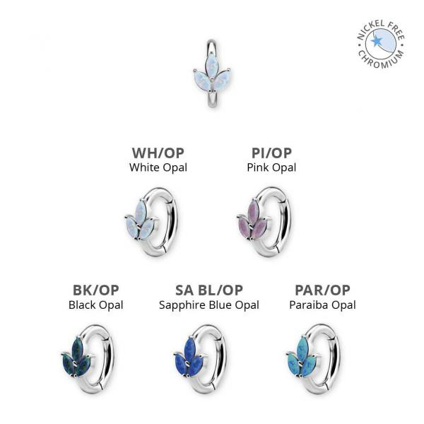 CoCr NF OVAL BELLY CLICKER SET W. LAB CREATED OPAL