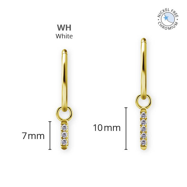 18K GOLD PVD CoCr NF CHARMS FOR HINGED SEGMENT RINGS SET W.PREMIUM ZIRCONIA