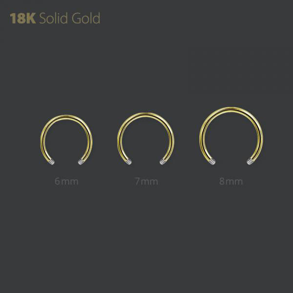 18K GOLD CIRCULAR BARBELL PIN