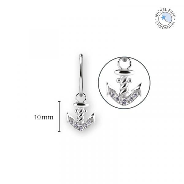 CoCr NF ANCHOR CHARMS FOR HINGED RINGS SET W.PREMIUM ZIRCONIA