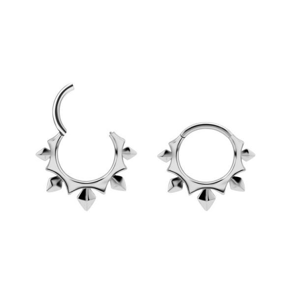 SS316L HINGED CLICKER (PYRAMIDS & SPIKES)