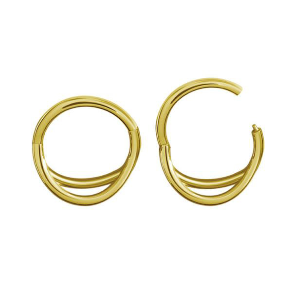 24K GOLD PVD SS316L HINGED RING (DOUBLE)