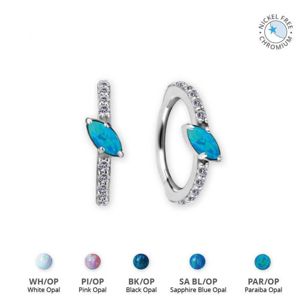 CoCr NF CLICKER SET W. LAB CREATED OPAL AND PREMIUM ZIRCONIA