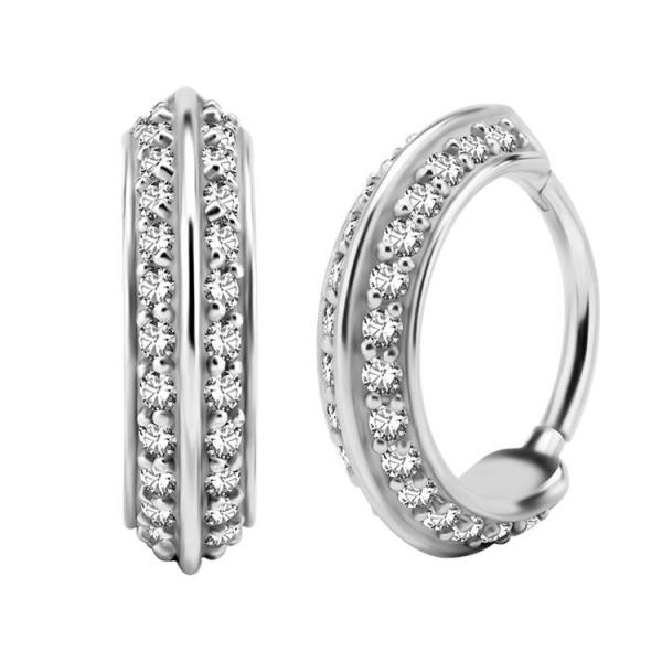 SS316L HINGED CONCH CLICKER SET W.PREMIUM ZIRCONIA