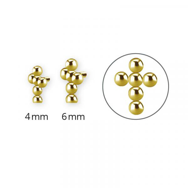 24K GOLD PVD TITANIUM INTERNAL CROSS CLUSTER MICRO ATTACHMENT