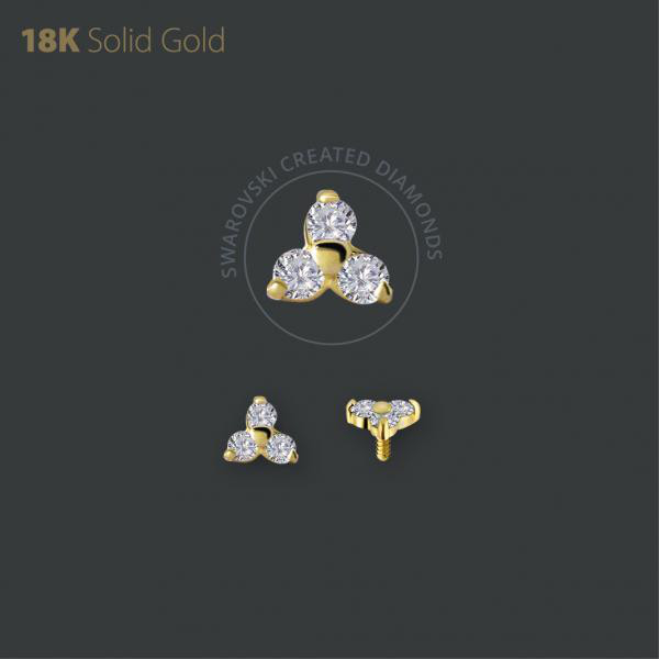 18K GOLD INTERNAL ATT. SET W. PREMIUM CREATED DIAMONDS