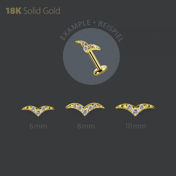 18K GOLD THREADLESS ATTACHMENT SET WITH PREMIUM ZIRCONIA