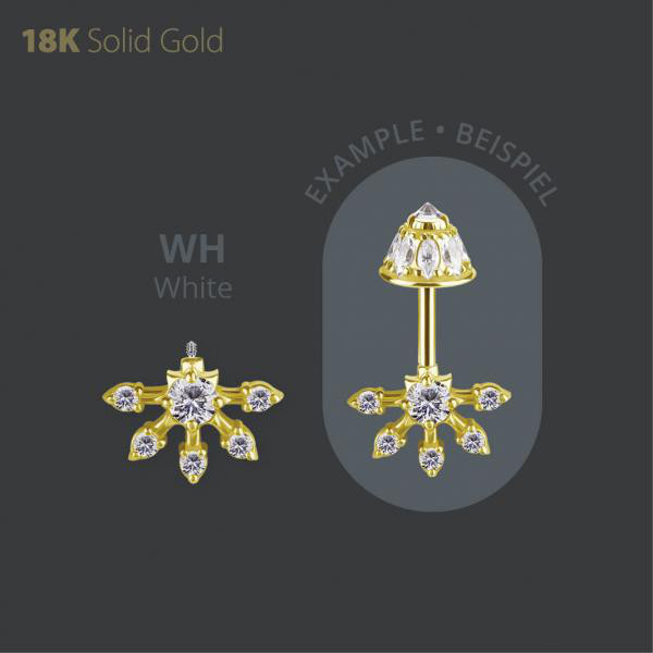 18K GOLD INTERNAL MICRO ATTACHMENT FOR VERTICAL HELIX SET W PREMIUM ZIRCONIA