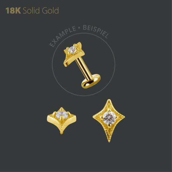 18K GOLD MICRO ATTACHMENT SET W. PREMIUM ZIRCONIA