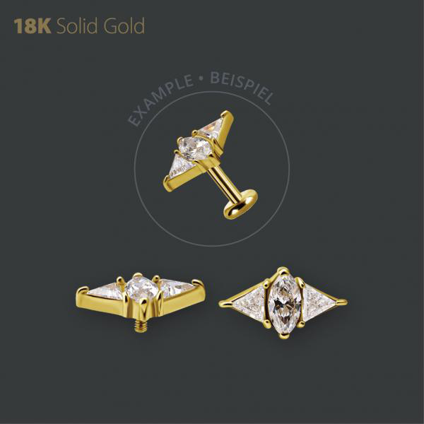 18K GOLD INTERNAL MICRO ATTACHMENT SET W. PREMIUM ZIRCONIA