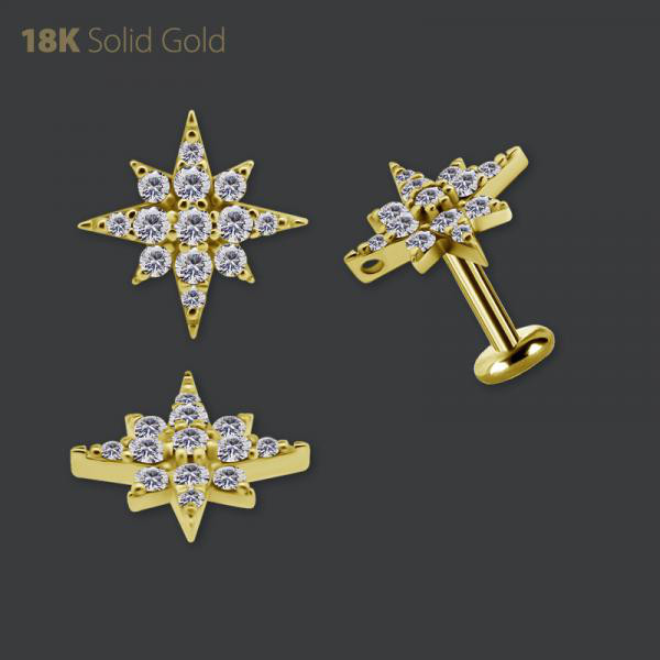 18K GOLD INTERNAL NORDIC STAR MICRO ATTACHMENT SET W. PREMIUM ZIRCONIA