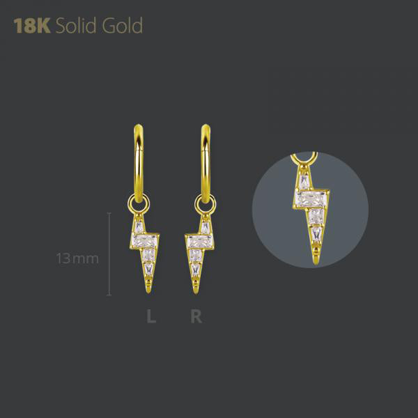 18K GOLD FLASH CHARM SET WITH PREMIUM ZIRCONIA
