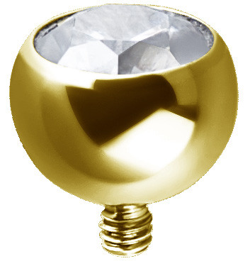 24K GOLD PVD TITANIUM INTERNAL JEWELLED 3MM BALL SET WITH PREMIUM ZIRCONIA