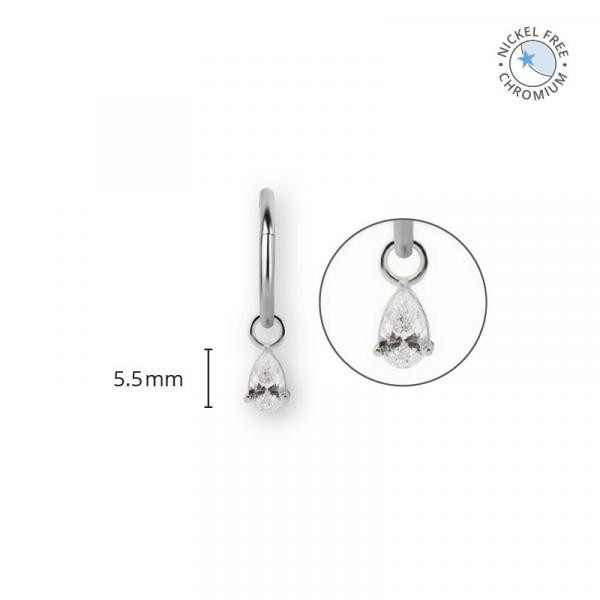 CoCr NF CLICKER CHARM SET W. PEAR SHAPE PREMIUM ZIRCONIA