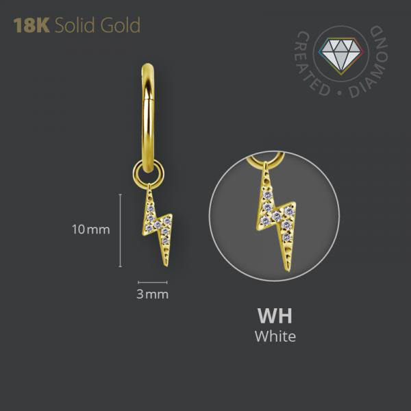 18K GOLD FLASH CLICKER CHARM SET W. LAB CREATED DIAMONDS