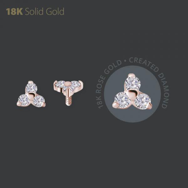 18K ROSE GOLD INTERNAL TRINITY ATT. SET W. LAB CREATED DIAMONDS