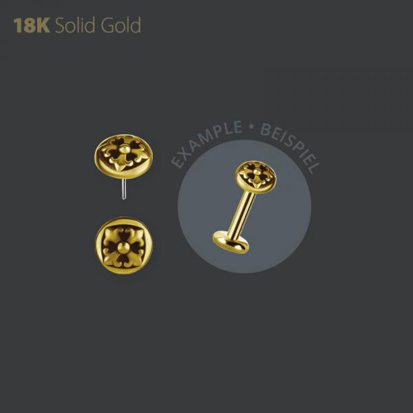 18K GOLD THREADLESS ATTACHMENT FLEUR DE LIS