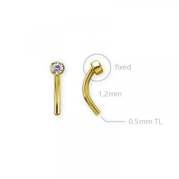 24K GOLD PVD TITANIUM ONE SIDE TL MICRO ROOK BANANA SET W.PREMIUM ZIRCONIA