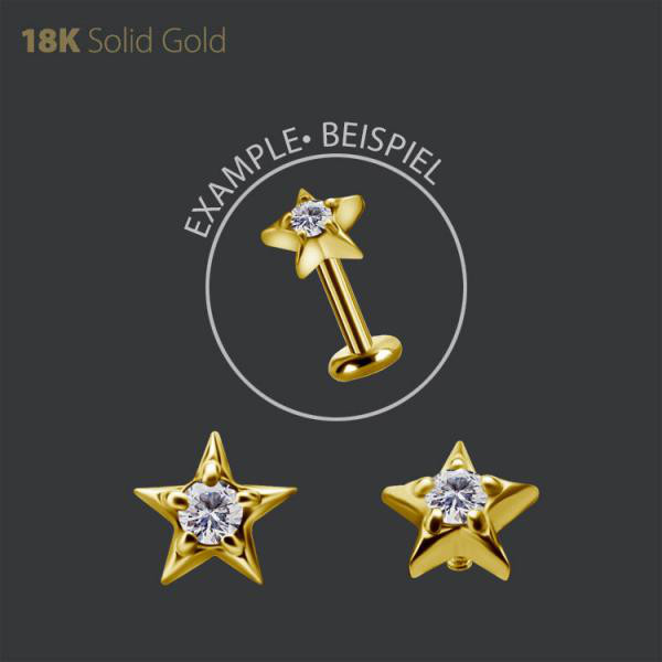 18K GOLD INTERNAL MICRO STAR ATTACHMENT SET WITH PREMIUM ZIRCONIA