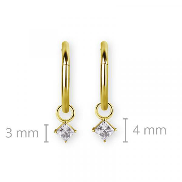 24K GOLD PVD SS316L CHARM FOR HINGED SEGMENT RING (SQUARE)