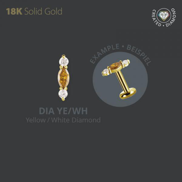 18K GOLD ATTACHEMENT SET W. LAB CREATED DIAMONDS