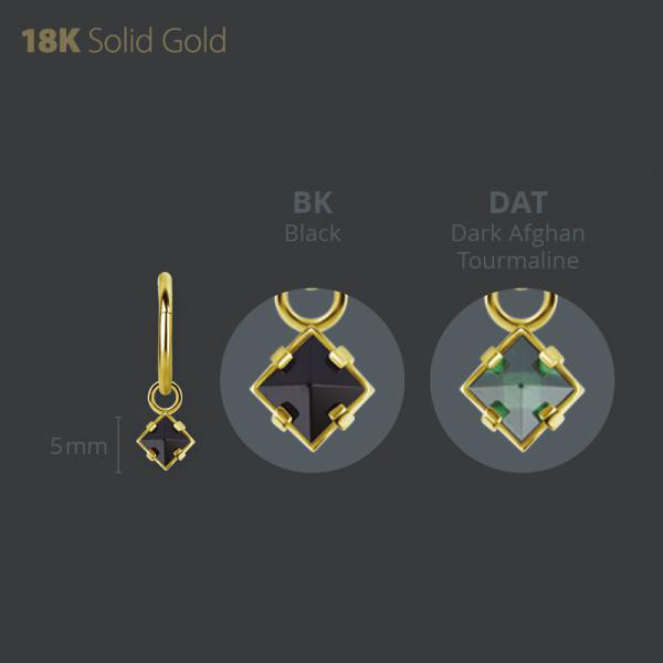 18K GOLD CHARM SET WITH PYRAMID PREMIUM NANO GEMS