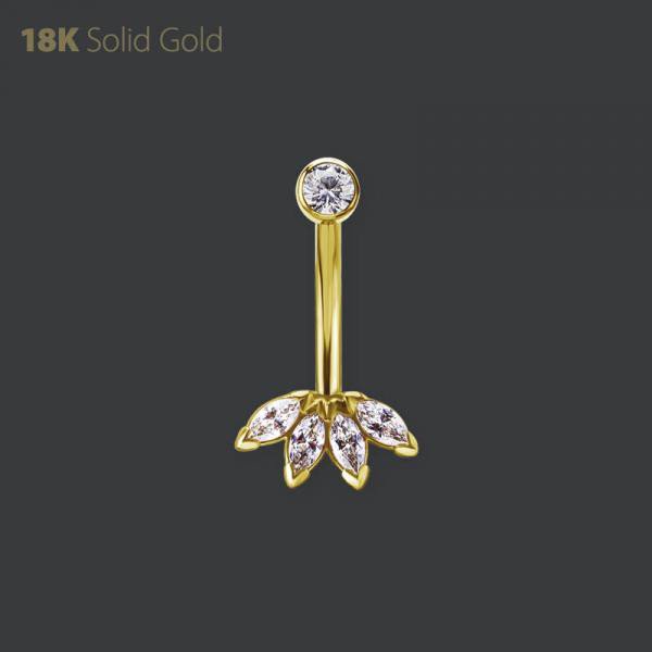 18K GOLD AND GOLD PVD TITANIUM TL MICRO ROOK BANANA SET W. PREMIUM ZIRCONIA