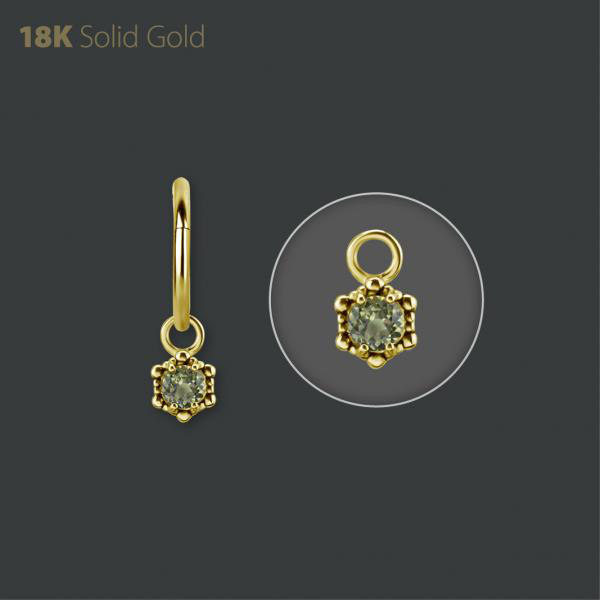 18K GOLD CHARM SET GENUINE PERIDOT