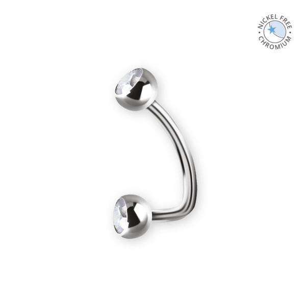 CoCr PVD TIT. INTERNAL L SHAPE BANANA W. DOUBLE PREMIUM ZIRCONIA BALLS